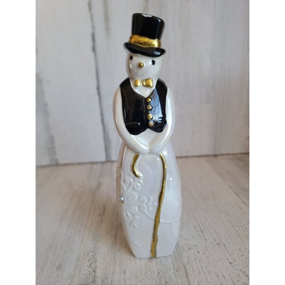Seasons cannon falls dapper Snowman vintage porcelain xmas - Picture 1 of 6